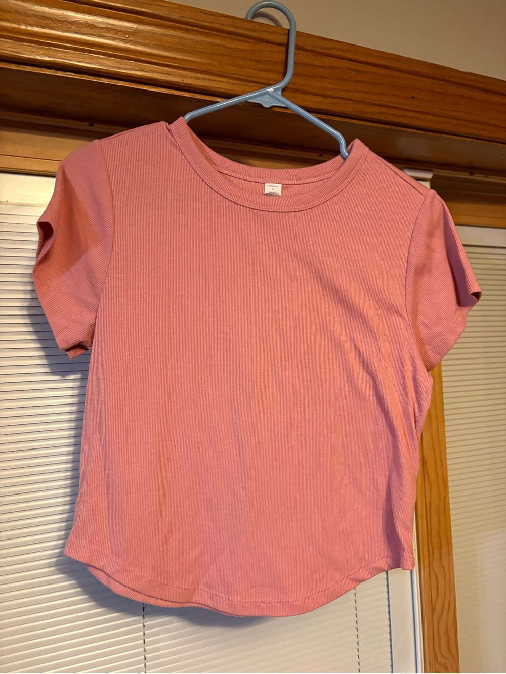 Old Navy Pink Ribbed Short Sleeve Tee
